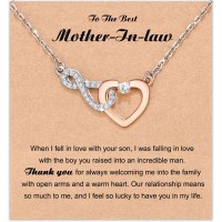 Shonyin Mother Daughter & Grandma Granddaughter Dainty Necklace, Mother's Day Birthday Jewelry Gift Infinity Heart Pendant Necklace for Women-mother in law