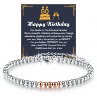 Shonyin 1973 50th Birthday Gifts for Women Best Friend Mom Grandma, Unique Happy Birthday Beads Bracelet Gift Ideas for Wife Her Sister Friendship Girlfriend Y049 bir br 50