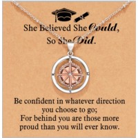 Shonyin Graduation Gifts for Her 2023, Compass Necklace College Masters Degree High School 8th 5th Grade Senior Middle School Graduation Jewelry Gifts for Daughter Best Friend Niece, She Believed She Could So She Did Y042 com ne she believe