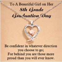 Shonyin 8th Grade Graduation Gifts for Her 2023, Heart Neklace Middle School Grad Jewelry Gifts for Girls Daughter Granddaughter Niece Sister Best Friend Y044 di&ca ne 8th