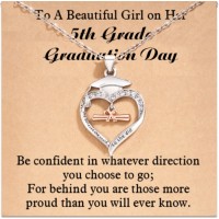 Shonyin 5th Grade Graduation Gifts for Her 2023, Heart Graduation Necklace for Elementary School Fifth Grade Grad Jewelry Gifts for Girls Daughter Granddaughter Niece Sister Best Friend Y045 ca&di ne 5th