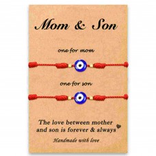 Shonyin Mothers Day Gifts from Son Mother and Son Matching Bracelets Red String Evil Eye Bracelet Jewelry Gifts for Mom from Son to My Son Bracelet-N041 MS Br