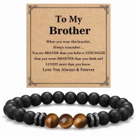 Shonyin Rakhi Gifts for Brother from Sister Brother Bracelet for Men Stone Beads Jewelry Brother Gifts from Brother on Rakhi Birthday Graduation Back to School Christmas-N045 Brother br