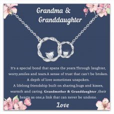 Shonyin Grandma Granddaughter Necklace,Granddaughter Gifts from Grandma,Birthday Mothers Day Gifts for Grandma Nana from Granddaughter,Infinity Circle Grandmother Gigi Mimi Jewelry Necklace Christmas Gift for Girls Women L04-grandma granddaughter