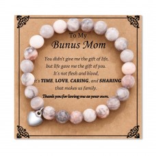 Shonyin Mothers Day Gifts for Bonus Mom Gifts for Step Mom Second Mom Pink Beads Bracelet Jewelry Gifts from Bonus Daughterm Bonus Son-N040 bonus mom Br