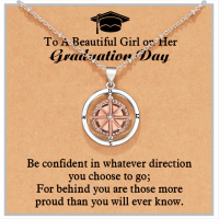 Shonyin Graduation Gifts for Her 2022 Rotate Compass Necklace for Women, Inspirational, Going Away, Sobriety Gifts for Students Granddaughter Daughter Best Friends Coworker-Y023 graduation