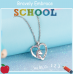 Shonyin Back to School Necklace First Day of School Gifts for Girls Separate Anxiety Unicorn Heart Necklace Jewelry for Daughter Granddaughter Niece from Mom Dad Aunt Uncle Y028- school